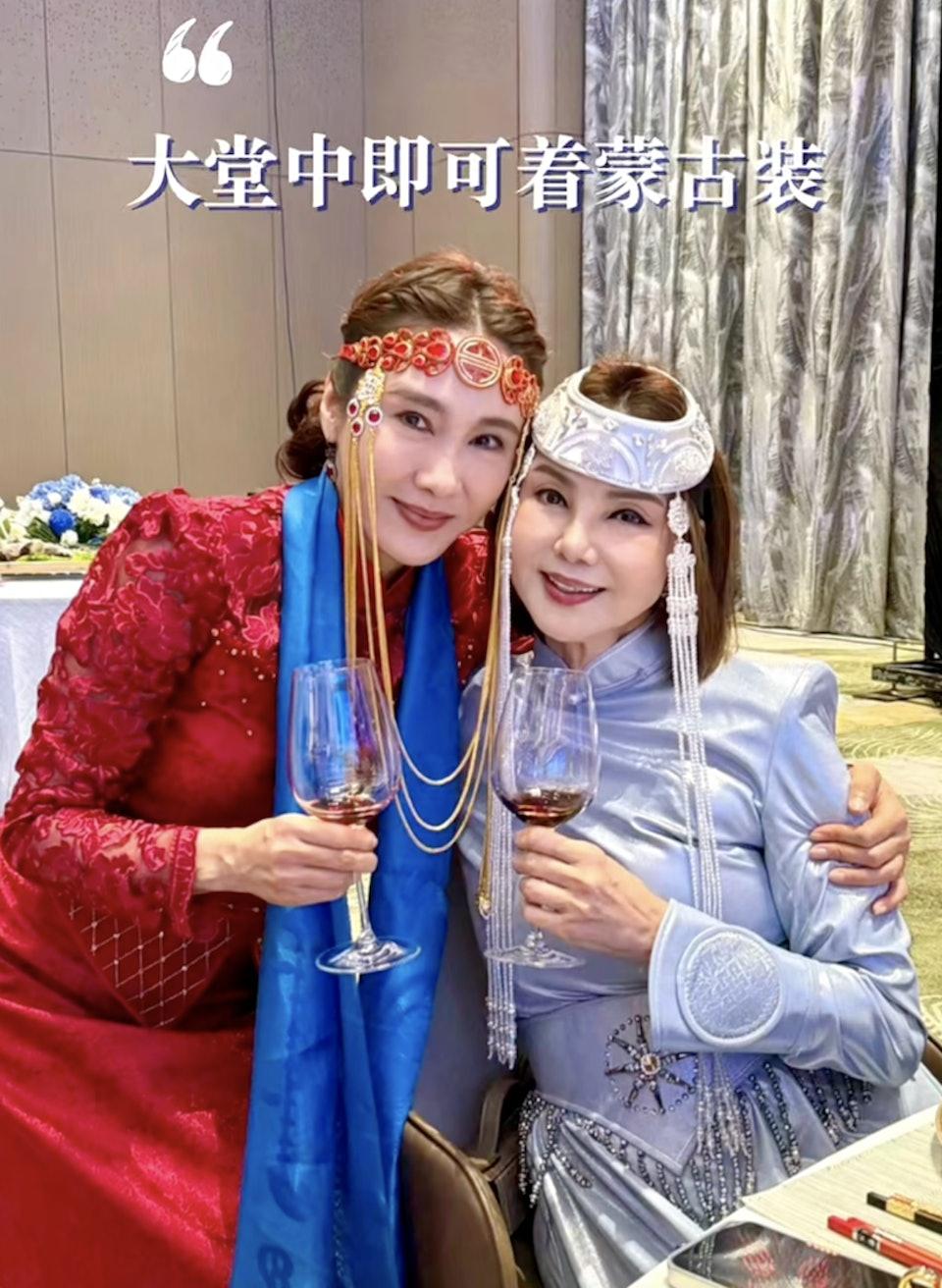 謝玲玲（右）在社群平台分享與黎姿（左）的合照。（圖／翻攝自謝玲玲小紅書）