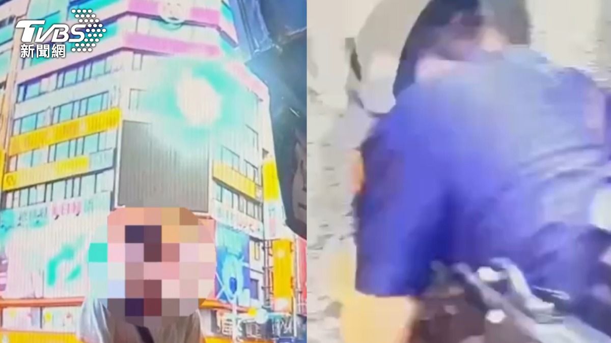 男喝醉大鬧街頭,4警合力壓制。(圖/TVBS)