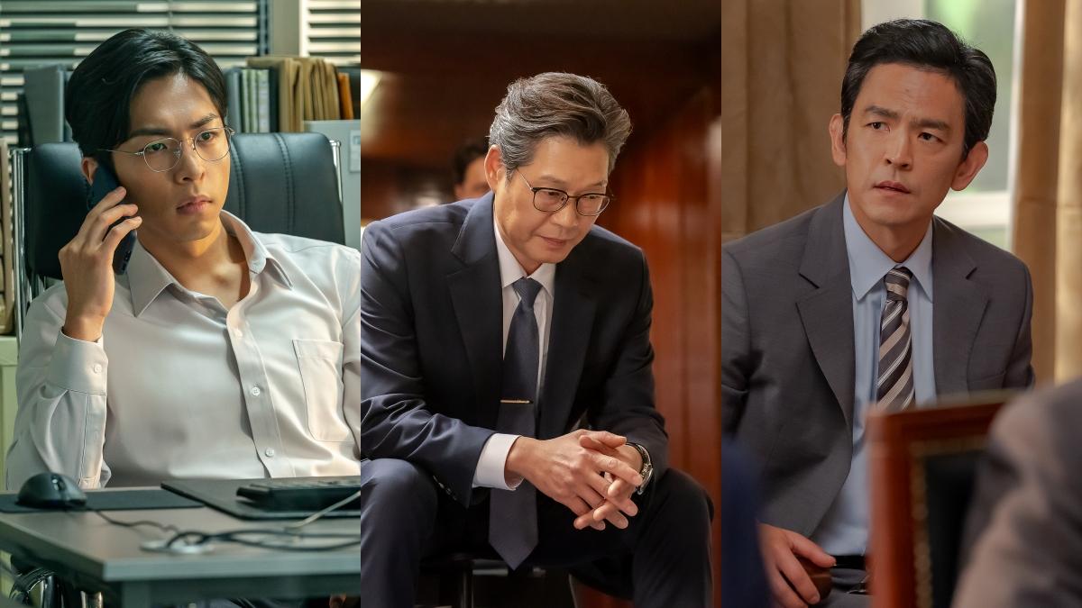 本作集結《非常律師禹英禑》朱鐘赫(左起)、劉宰明、《星際爭霸戰》趙約翰等多位實力派演員。(圖/Disney+提供)