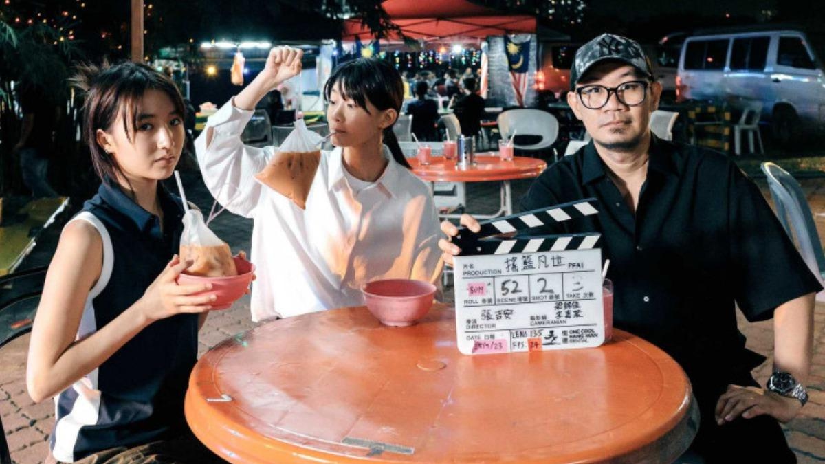 張吉安(右起)找來香港演員廖子妤、許恩怡主演《搖籃凡世》。(圖/海鵬提供)