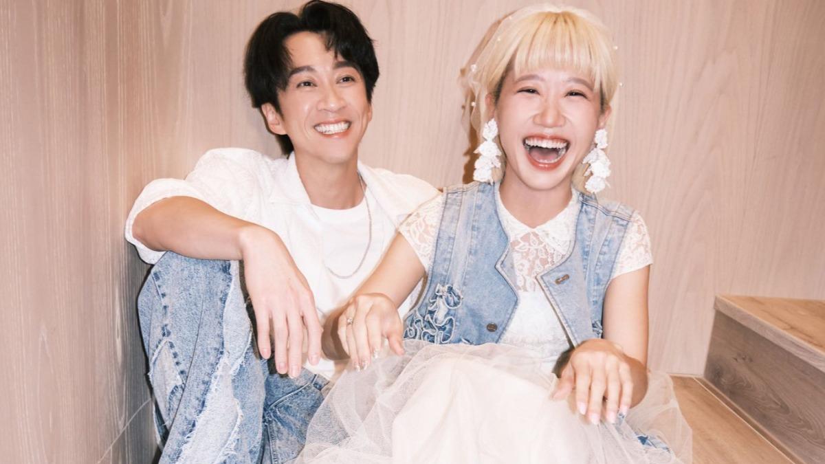 Lulu、陳漢典今天拋出結婚震撼彈。(圖/翻攝自臉書)