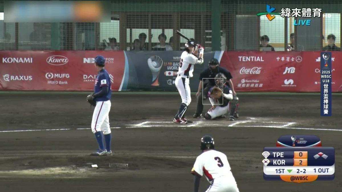 首局守備亂流掉4分，U18中華1比8慘輸南韓。（圖／TVBS）