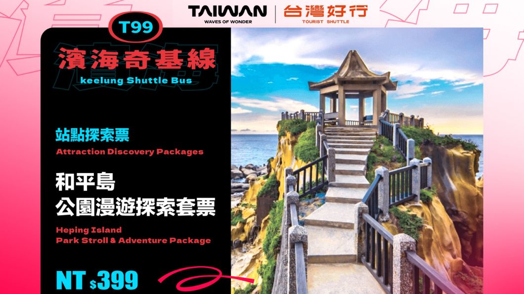 台灣好行-濱海奇基線(T99)全線設有十個站點，涵蓋基隆最具代表性的人文與自然風景。（圖片來源：基隆市文化觀光局)