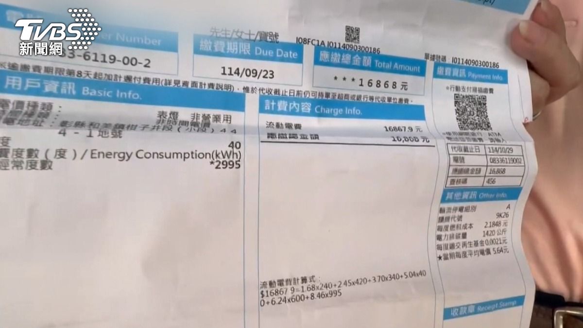 收到電費帳單狂飆1萬6千多元!屋主整個嚇到。(圖/TVBS)