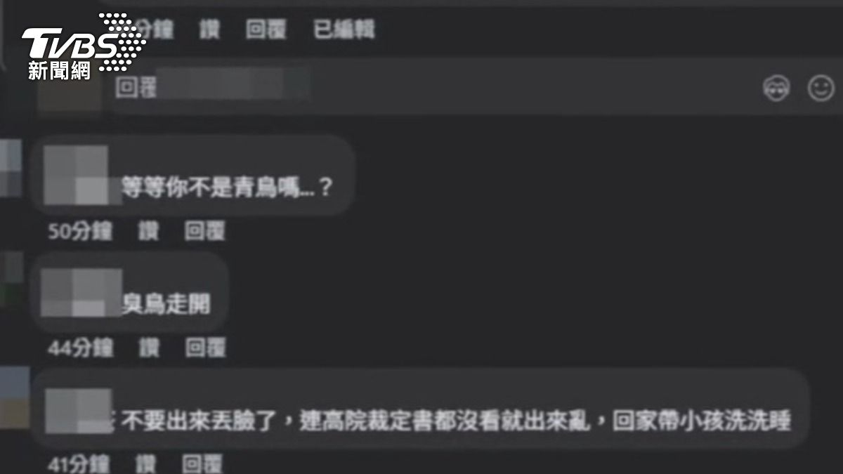 陳智菡臉書遭出征，不過也有網友抓包，有青鳥反串。（圖／TVBS）
