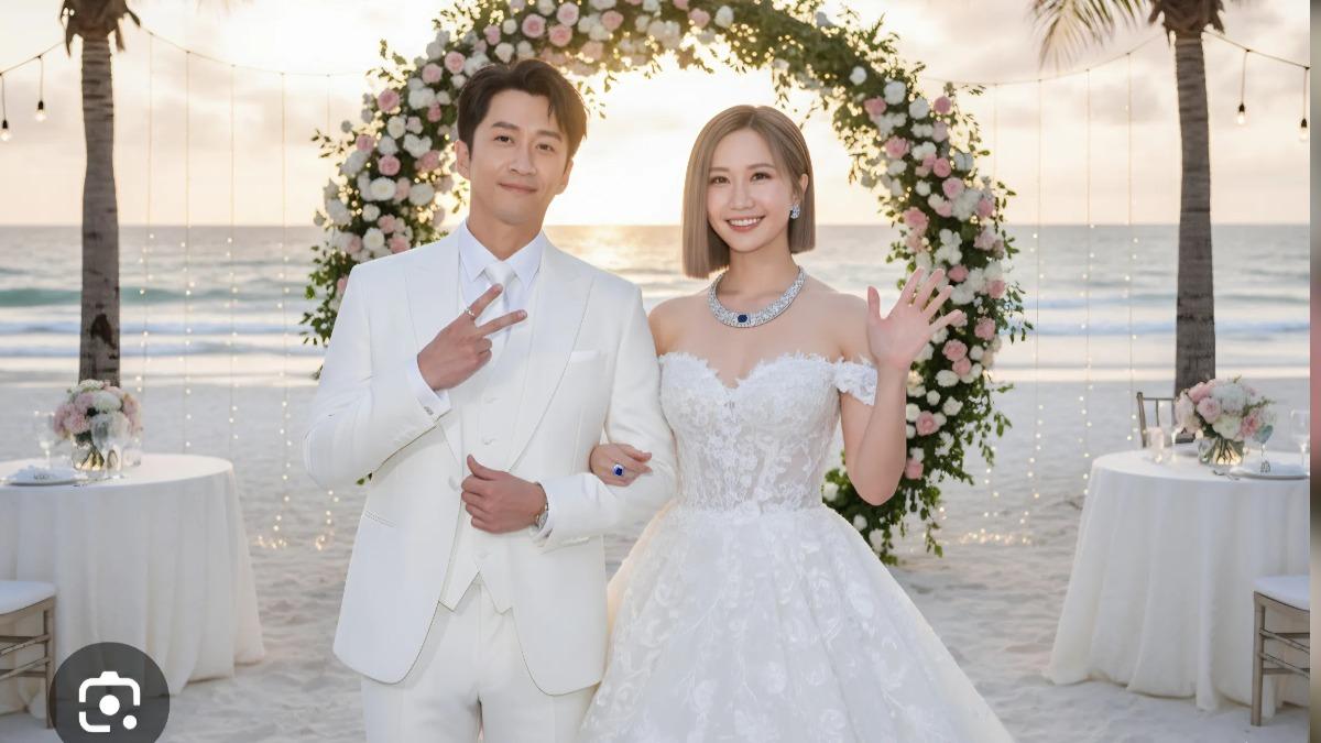 有網友利用Gemini AI生成陳漢典與Lulu的結婚照。(圖/Gemini AI生成圖)