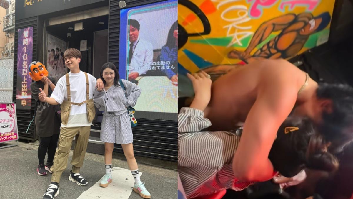 蔡阿嘎老婆「二伯」日本嗨玩害羞遮臉 網笑:二伯為了這個家實在太犧牲了