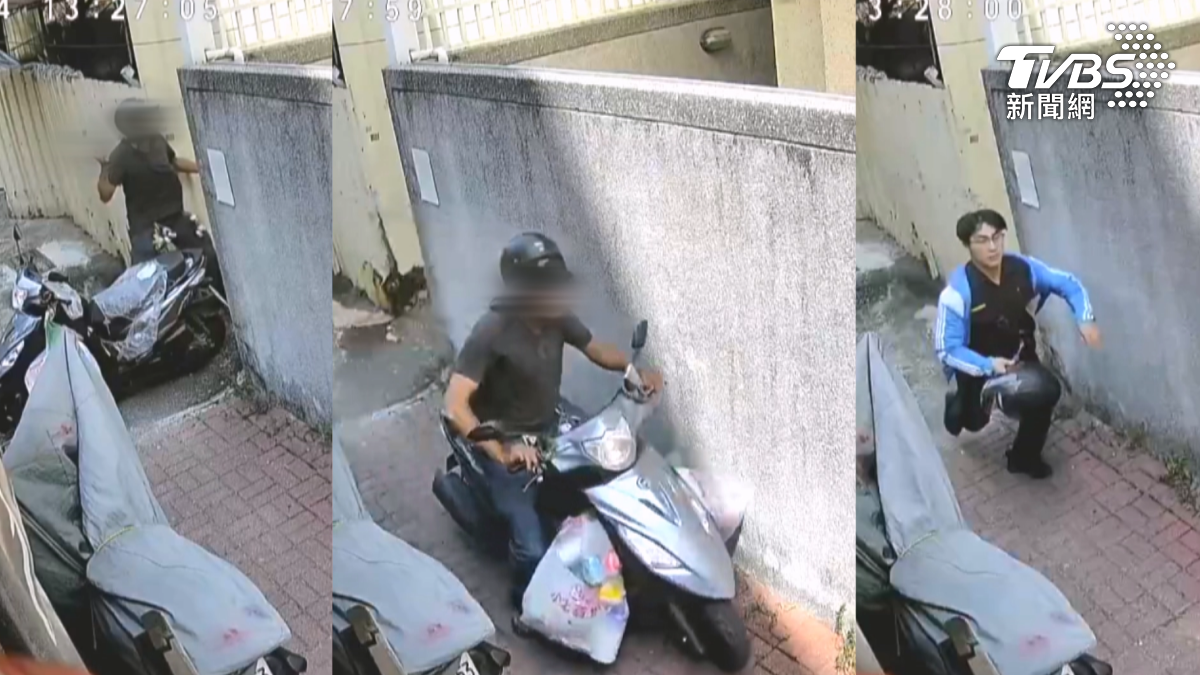 當林姓所長表明警察身分後，男子情緒激動，竟拿出榔頭攻擊警察。（圖／TVBS）
