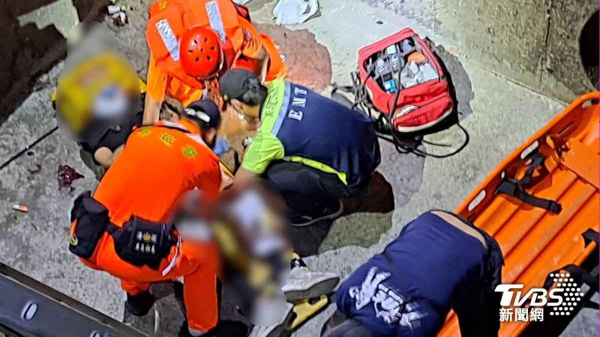 基隆外木山漁港防波堤釣白帶魚 男墜4公尺深涵洞痛斷腿