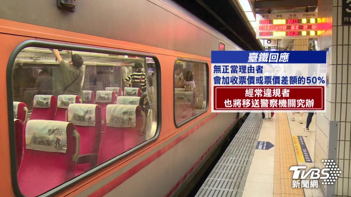 公開教騙報廢食物、車票，台鐵表示將加收票價和究責。（圖／TVBS）