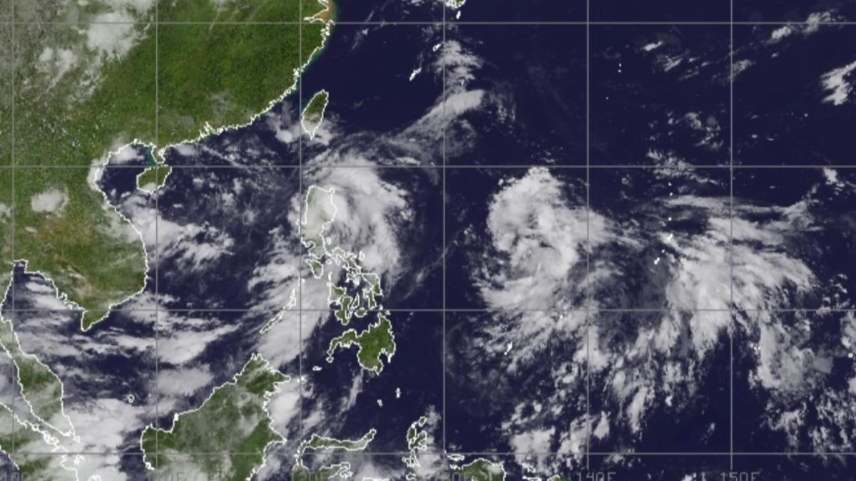 南海到菲律賓東方海面目前有兩個熱帶性低氣壓,成颱機率高。(圖/翻攝Infrared)