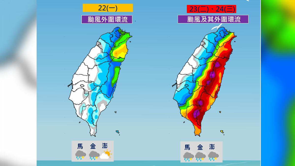 天氣／今五股飆破39度！下周颱風「雨下到一片紫紅」雨區看這