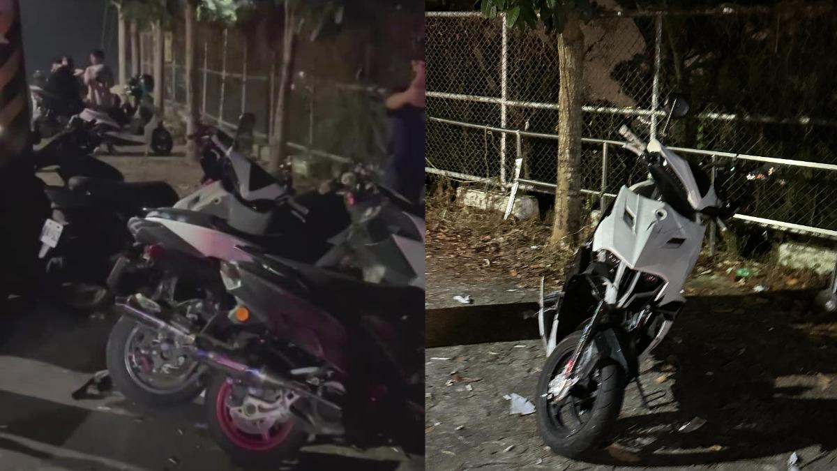 朝陽科大深夜車禍!學生疑過彎失控「橫掃7輛機車」 2人傷