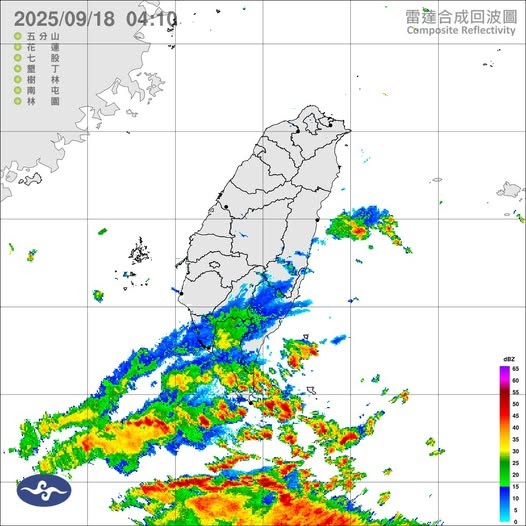 氣象署今針對台東、恆春半島發布大雨特報。(圖/翻攝自中央氣象署)