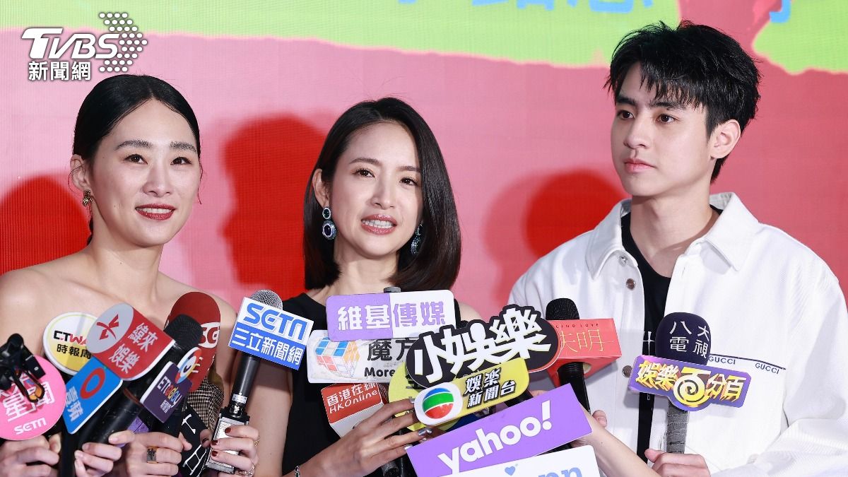 吳可熙(左起)、林依晨以及劉敬合作電影《失明》。(圖/記者黃城碩攝)