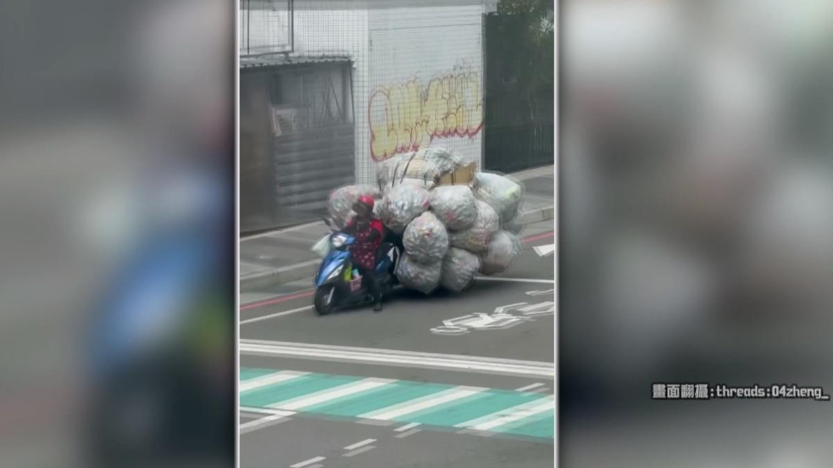騎「移動城堡」載回收物20年!71歲嬤雇用2工日賺3千。(圖/threads 04zheng_)