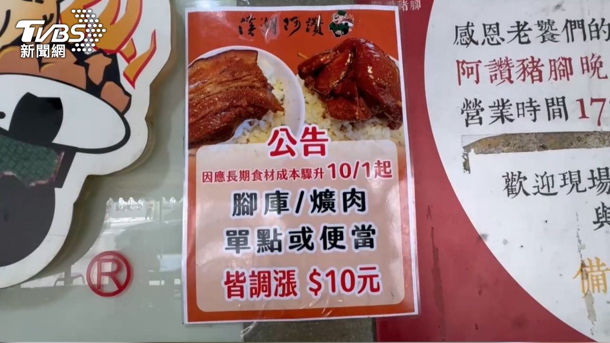 11年凍漲破功 阿讚爌肉飯調漲10元。(圖/TVBS)
