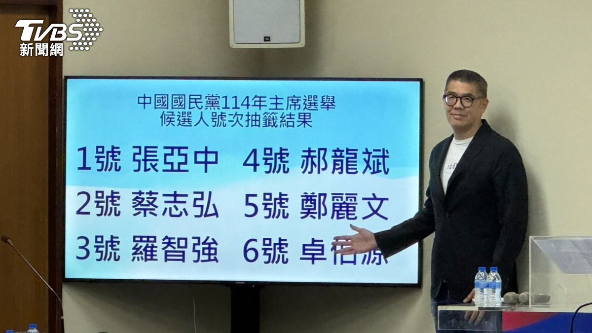 國民黨主席候選人號次出爐。(圖/陳怡潔攝)