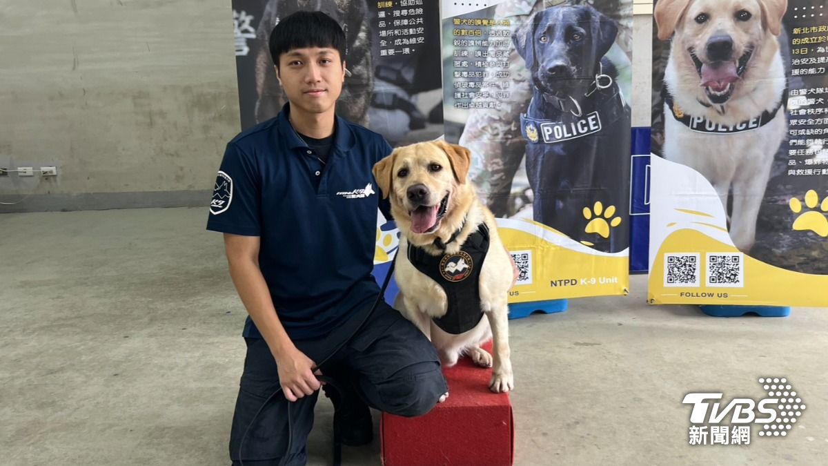 領犬員孫法祺與警犬Eagle。（圖／蕭沁梅攝）