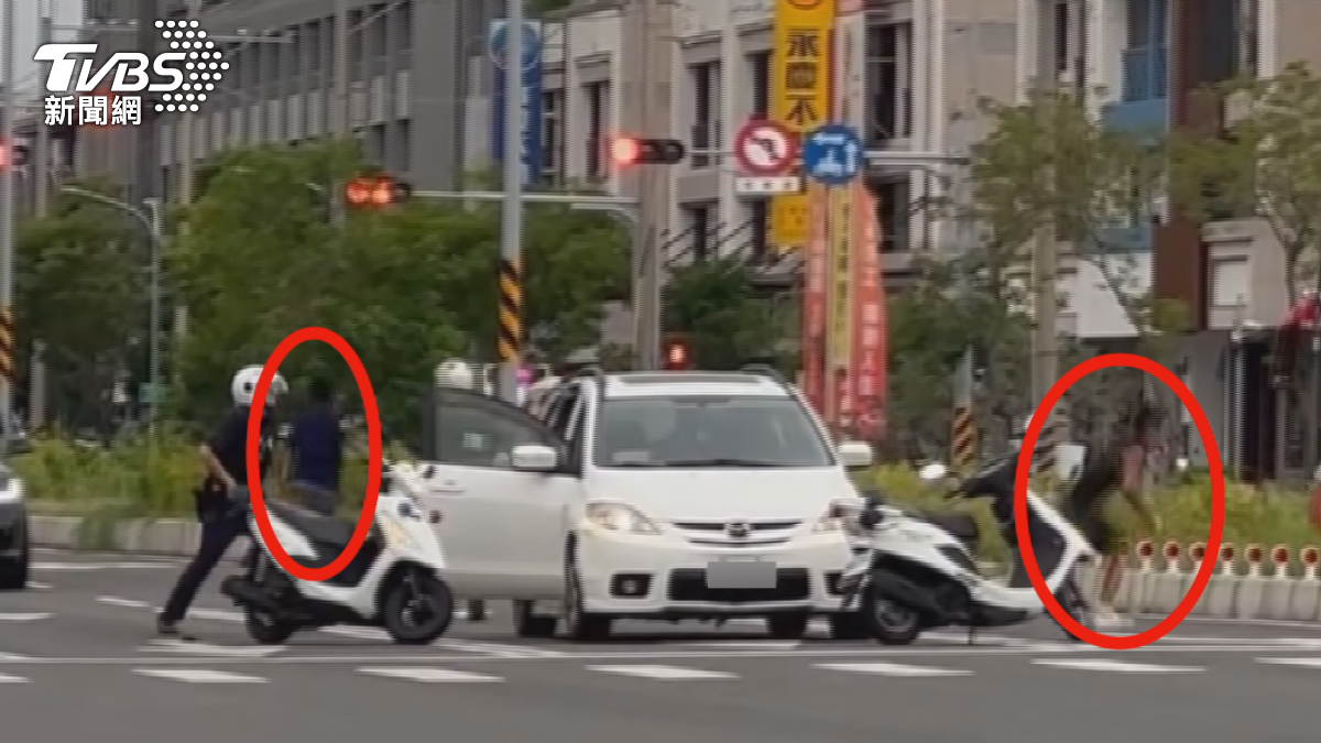 越籍移工遇警方盤查秒落跑!秒變「極限運動員」在台南街頭上演追逐戰(圖/TVBS)