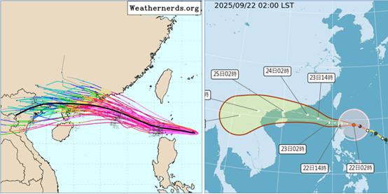 最新颱風路徑曝光,樺加沙將通過巴士海峽。(圖/翻攝自洩天機教室)