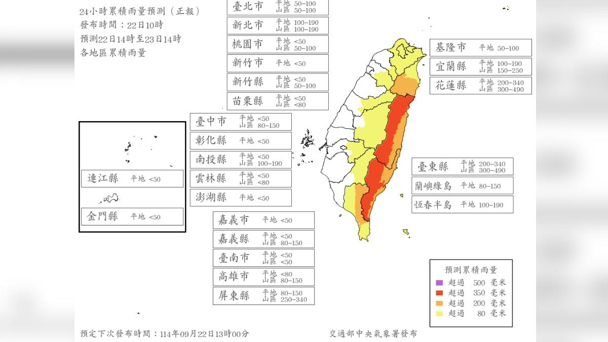 天氣／樺加沙颱風估午前觸陸！9縣市達停班課標準　最新風雨預測