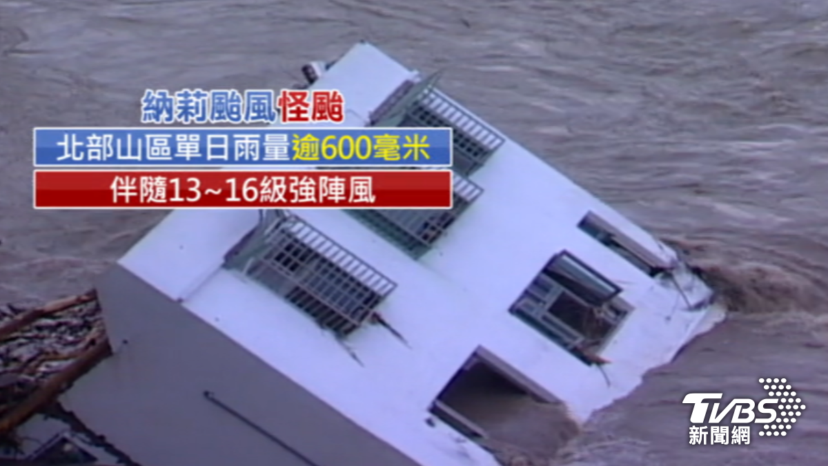 24年前典型秋颱「納莉」釀94死，北捷現「瀑布」。（圖／TVBS）