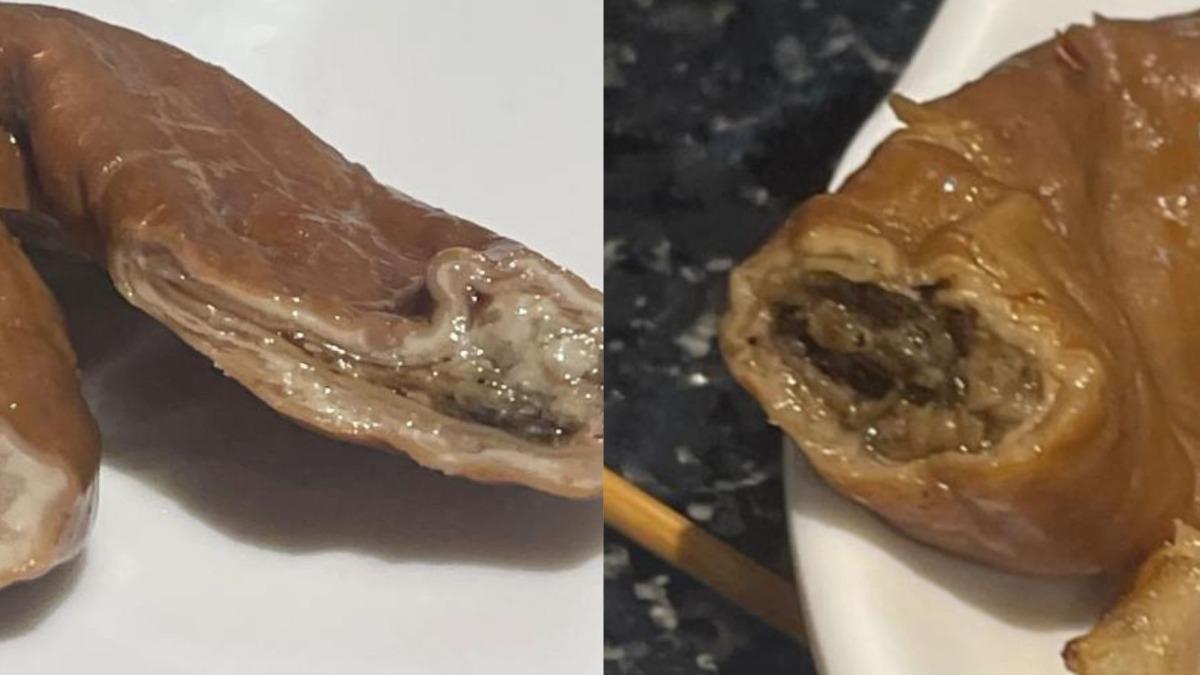 一口咬下爆漿滷肥腸!「黑綠內餡」流出來……口鼻都是屎味