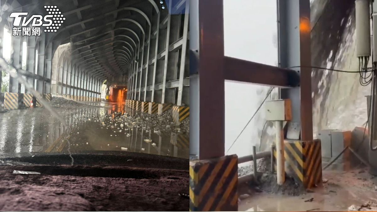 花蓮台九線隧道現大量泥流瀑 崙天、高寮便道遭沖毀