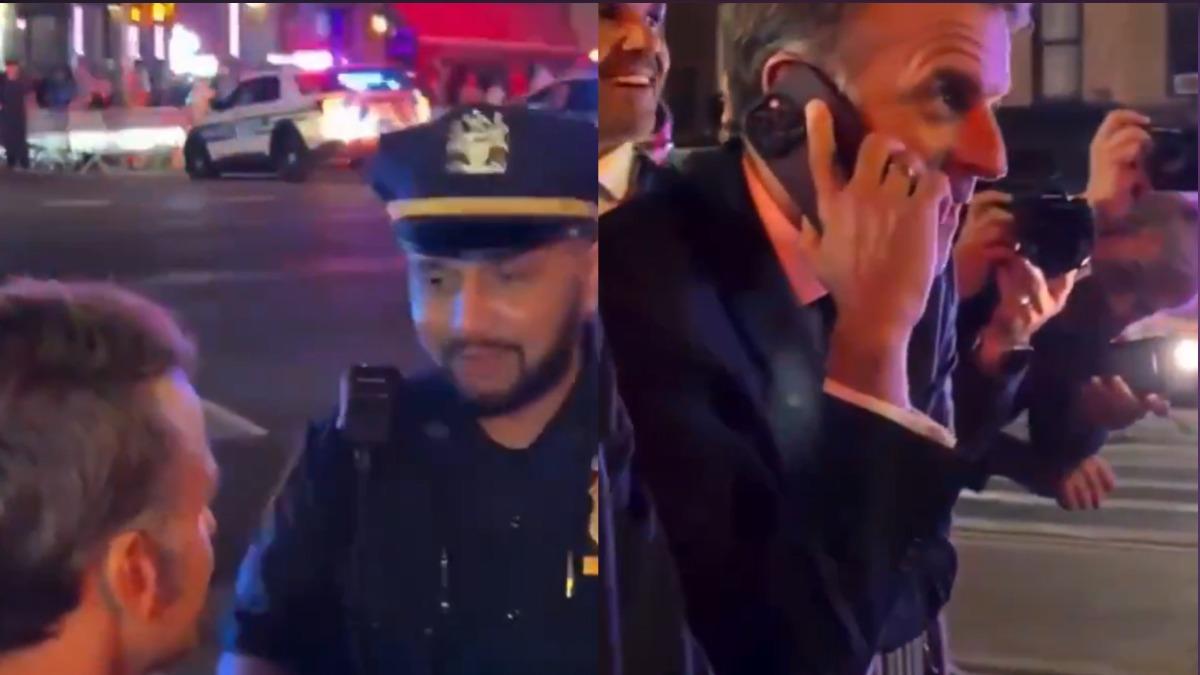 有片/馬克宏紐約街頭被警察攔下 當場打給川普吐槽畫面曝