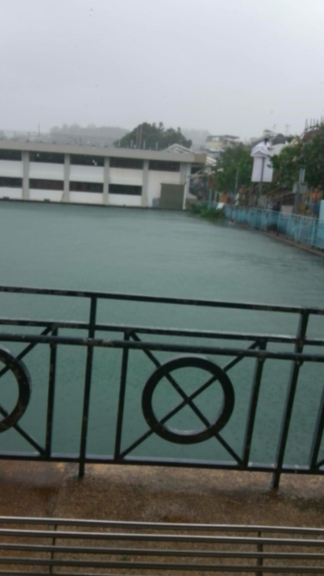 網友指出,海水高度已到路面。(圖/翻攝自Living Cheung Chau 活力長洲臉書)