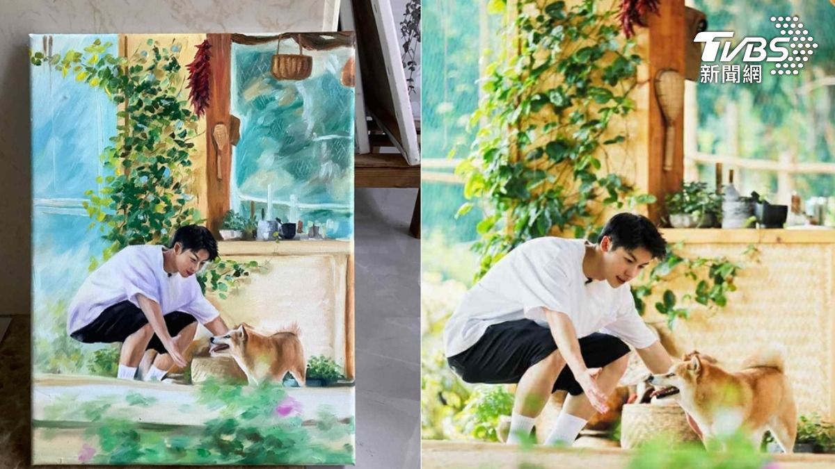 芳瑜多年來都親自畫畫送給許光漢。(圖/許光漢越南粉絲團提供,請勿翻拍)