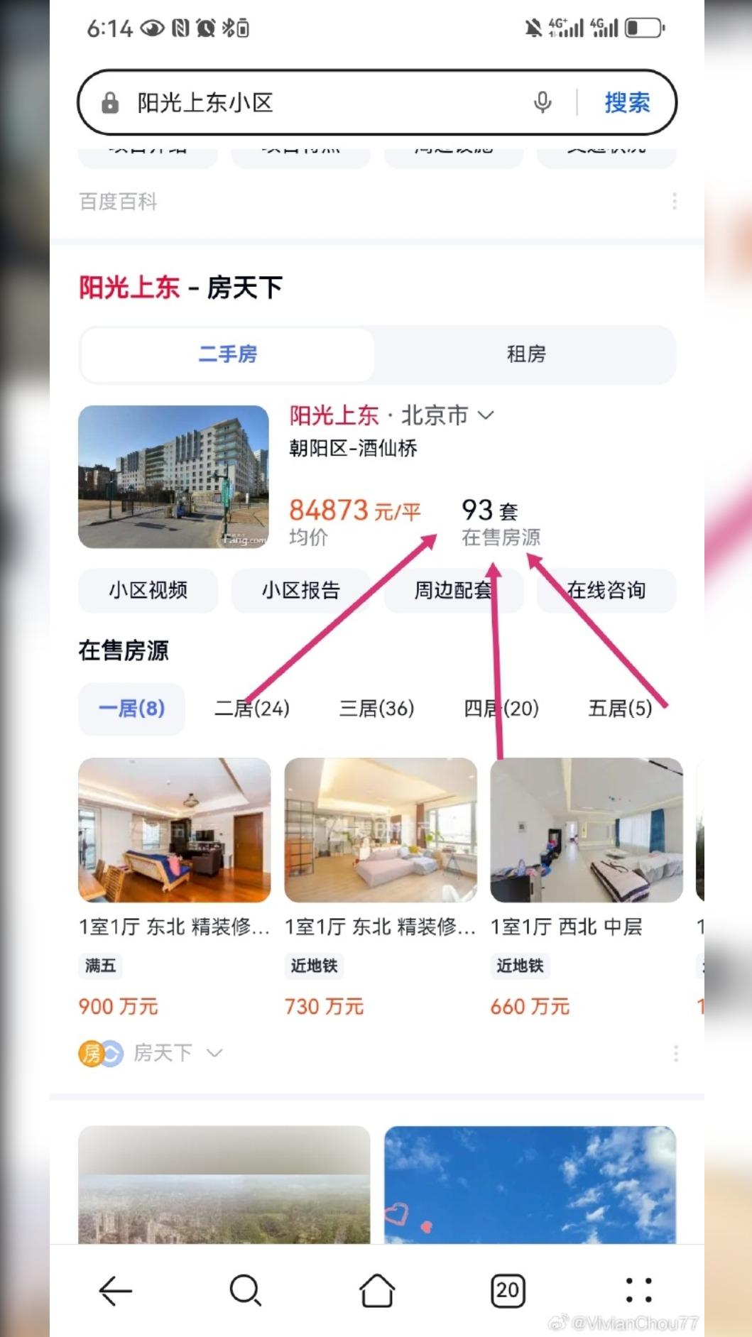 「陽光上東」小區出現拋售潮。(圖/翻攝自微博)