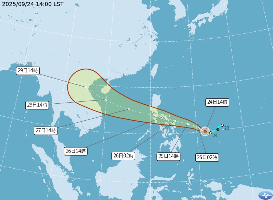 輕度颱風博羅依預測路徑。（圖／中央氣象署）
