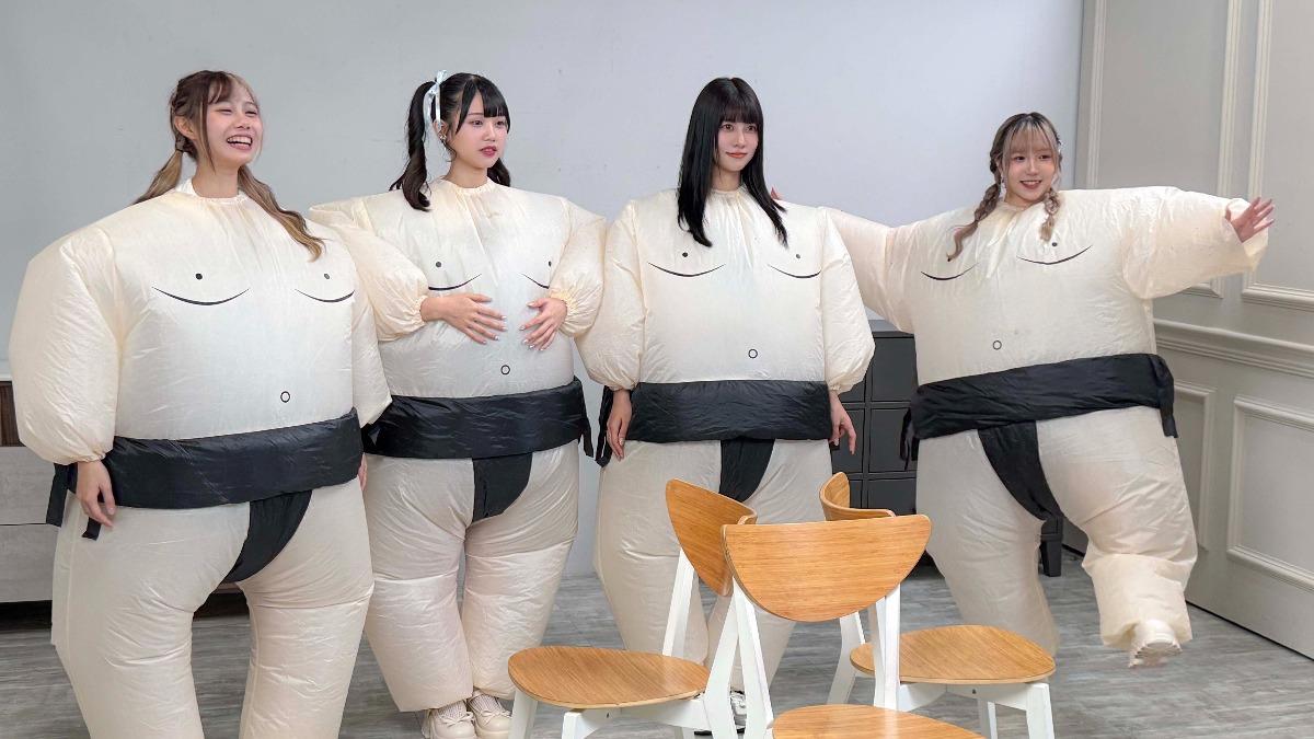 AKB48 Team TP 穿上相撲胖胖裝即興熱舞。(圖/好言娛樂提供)