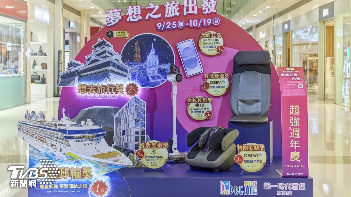 夢時代加碼APP會員限定「夢想之旅出發!」抽獎活動。(圖/TVBS)