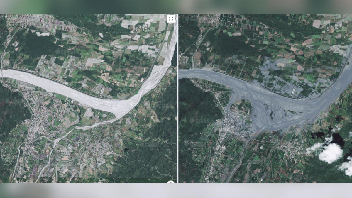 光復鄉近滅村!「衛星對比圖」曝 農地、房屋全浸淤泥
