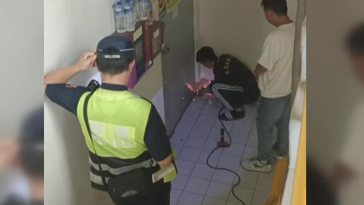 合勤怒轟警方不作為,看到有人鋸開門,卻冷眼旁觀,對此警方也駁斥,後續有將5人以現行犯移送。(圖/合勤科技提供)