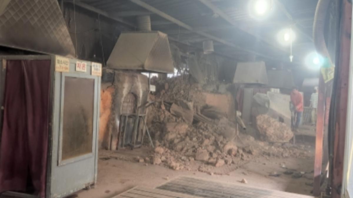 韓國汗蒸幕氣爆導致至少28人受傷。（圖／京畿道北部消防災難本部）
