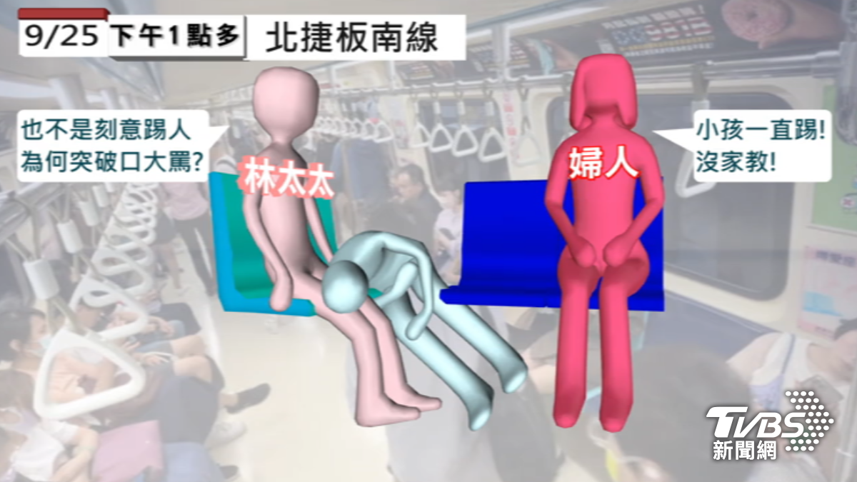 女批北捷要求自行報警,笑:下次帶保全。(圖/TVBS)
