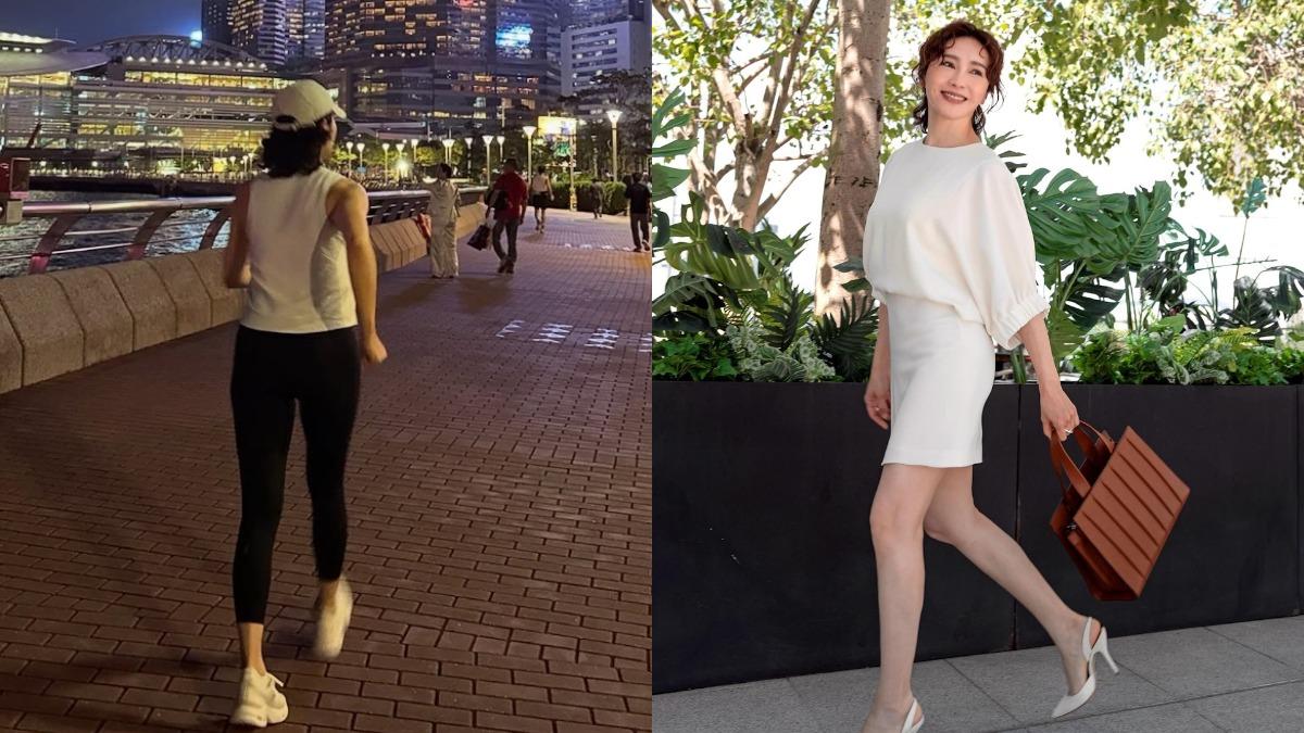 53歲黎姿下班後低調夜跑!白色背心顯手臂緊緻線條 保養方法曝