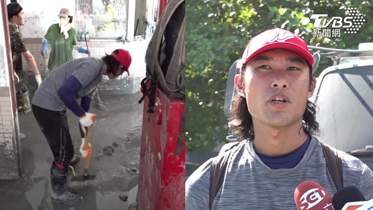 吳俊杰看到姑姑傳來的災情影片,和球隊告假返鄉。(圖/TVBS)