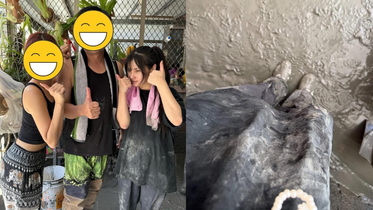 俐蓁和好友們前赴現場清理光復鄉。(圖/翻攝自lizhen.149 IG)
