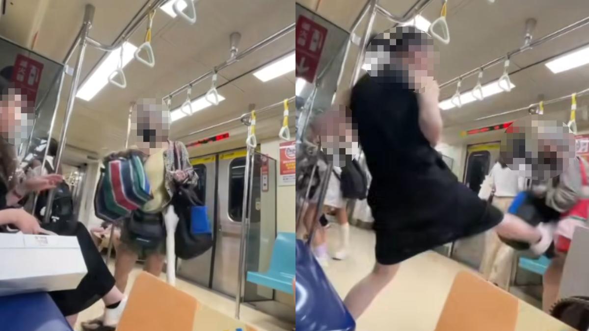 北捷踹人！苦苓逆風挺老婦。（圖／翻攝自Dcard）