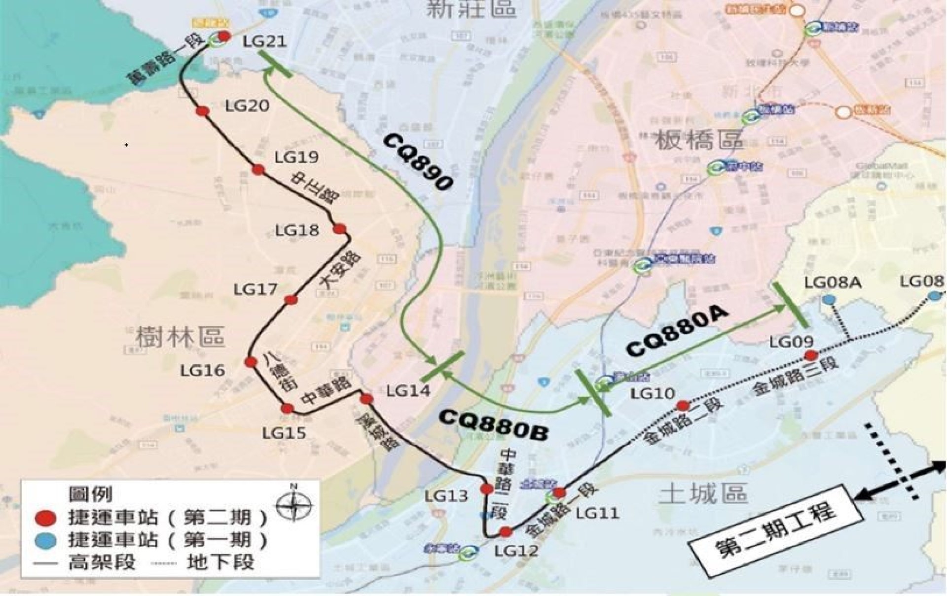 ▲土城樹林線路線圖。(圖片來源:新北捷運工程局)