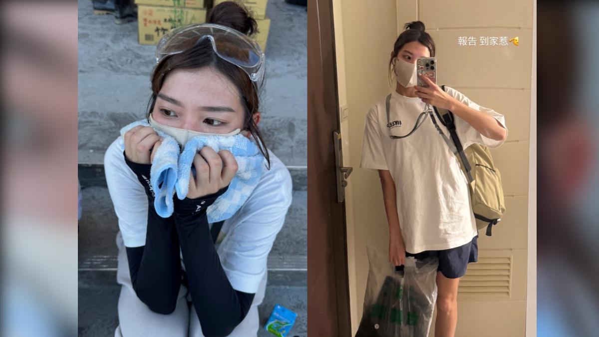 啦啦隊女孩投入也幫救災!瑟七赴花蓮忍不住淚崩︰有幫上忙都不辛苦