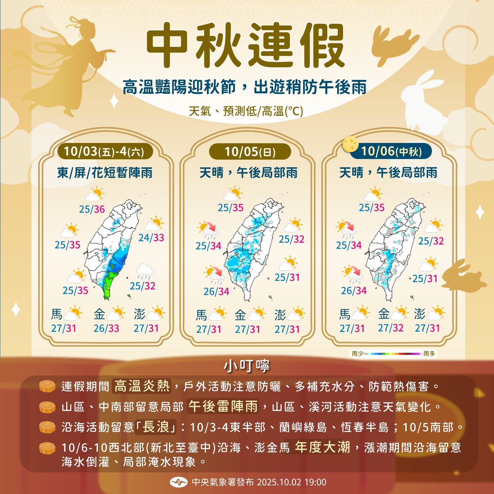 中秋天氣-天氣-中秋連假天氣-天氣預報