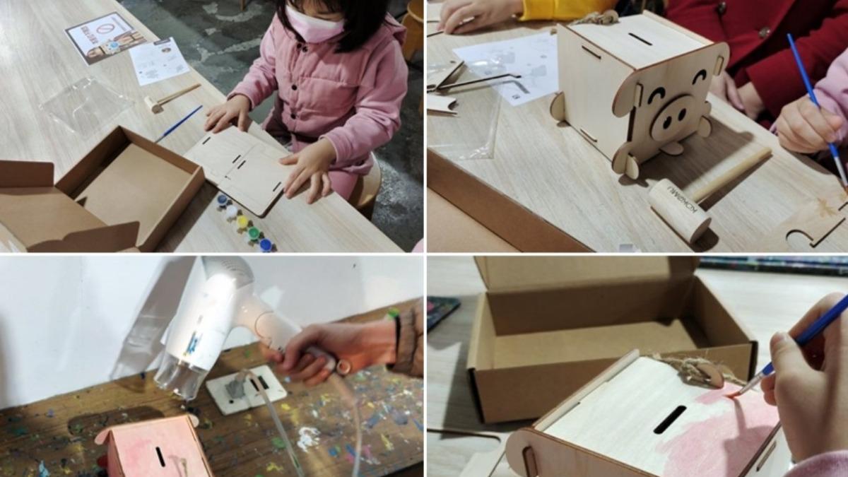 木製DIY手作體驗也是亮點活動,可以自己動手做音樂盒、胡桃鉗、存錢筒等作品。(圖/大口老師的走跳學堂!提供)