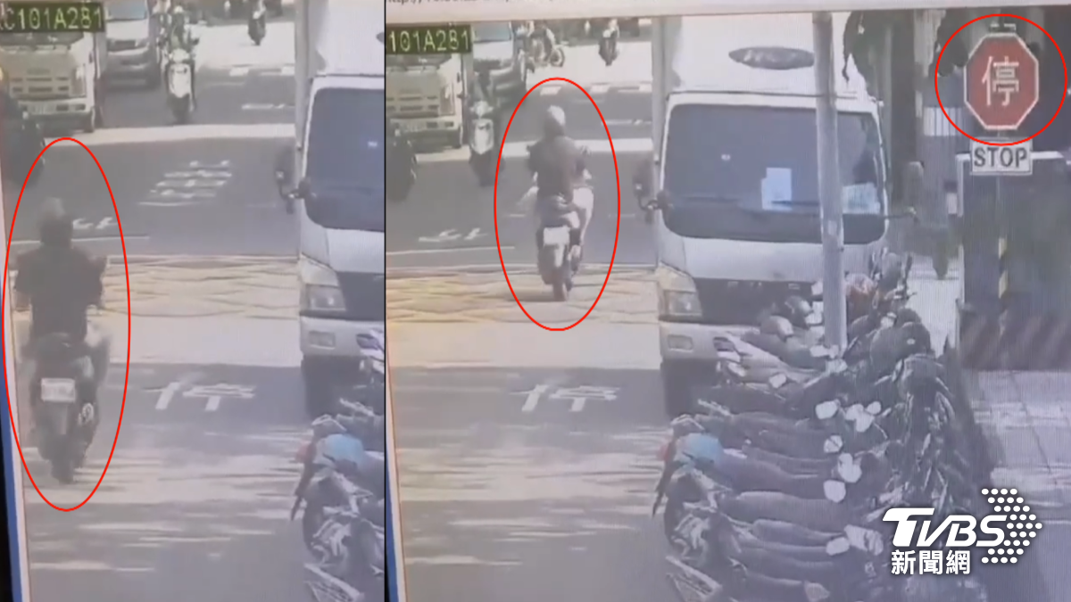男子行經高雄的文武一街與榮安街口時，遭到員警攔下開單。但他十分不服氣，雙方大街上演火爆場面（圖／TVBS）