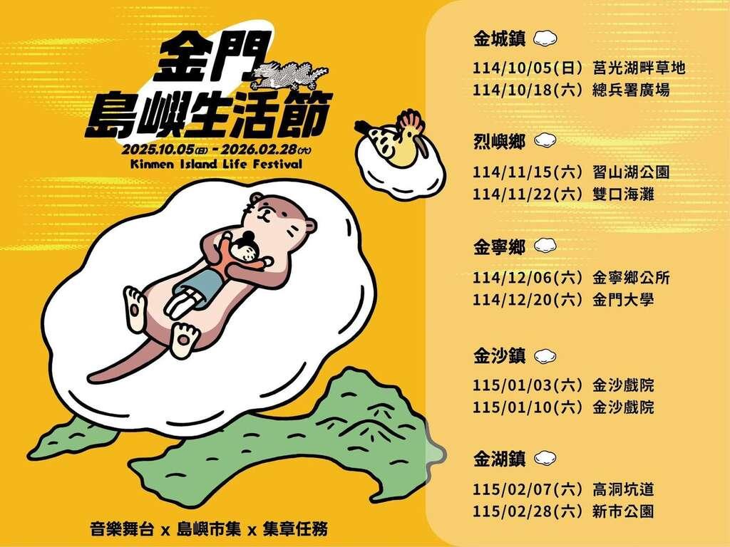 5鄉鎮場次活動時間。（圖／金門島嶼生活節臉書）